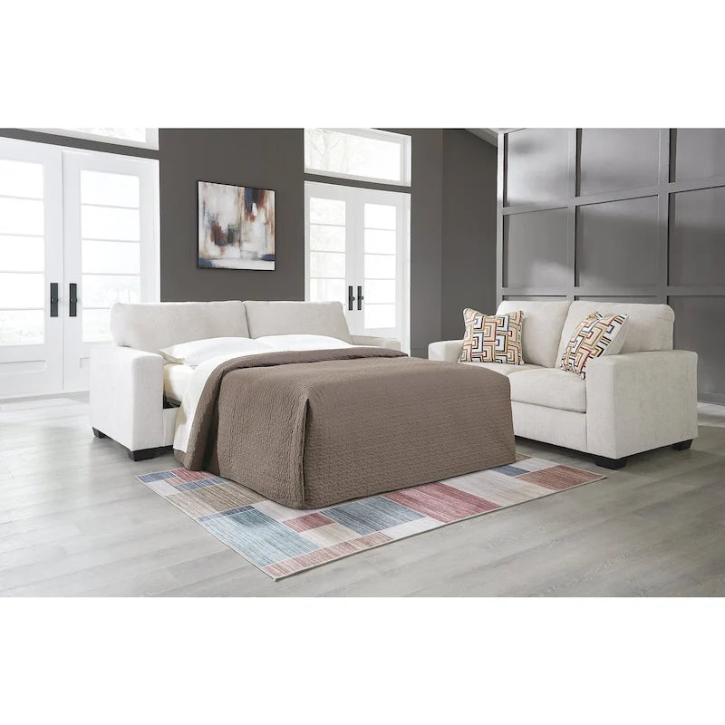 Queen Sofa Sleeper with Bold Upholstery & Accent Pillows - 85W x 37D x 37H