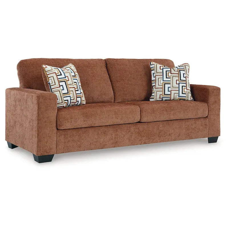 Queen Sofa Sleeper with Bold Upholstery & Accent Pillows - 85W x 37D x 37H