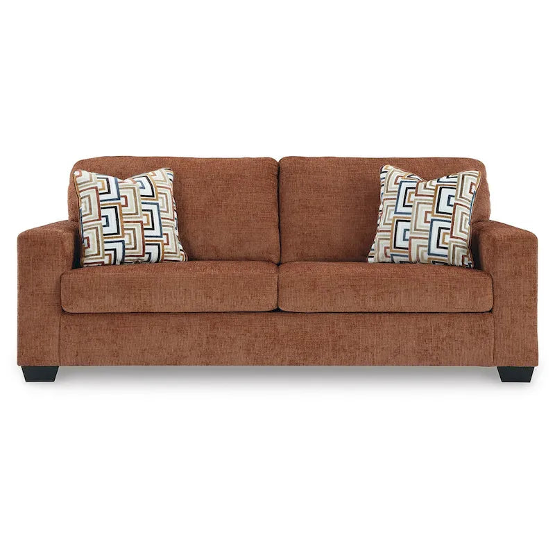 Queen Sofa Sleeper with Bold Upholstery & Accent Pillows - 85W x 37D x 37H