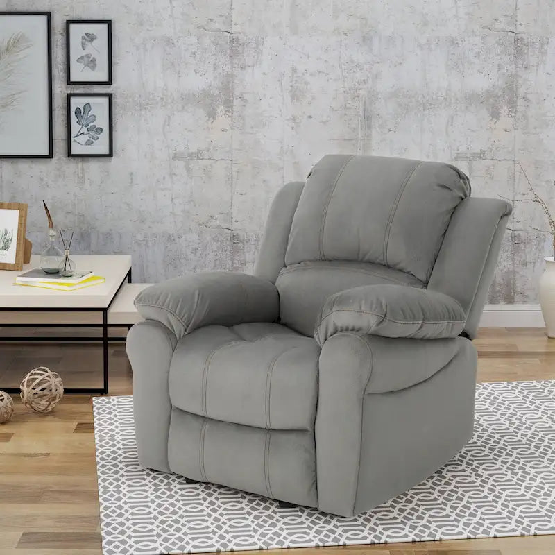 Manual Glider Recliner for Living Room & Bedroom, Grey