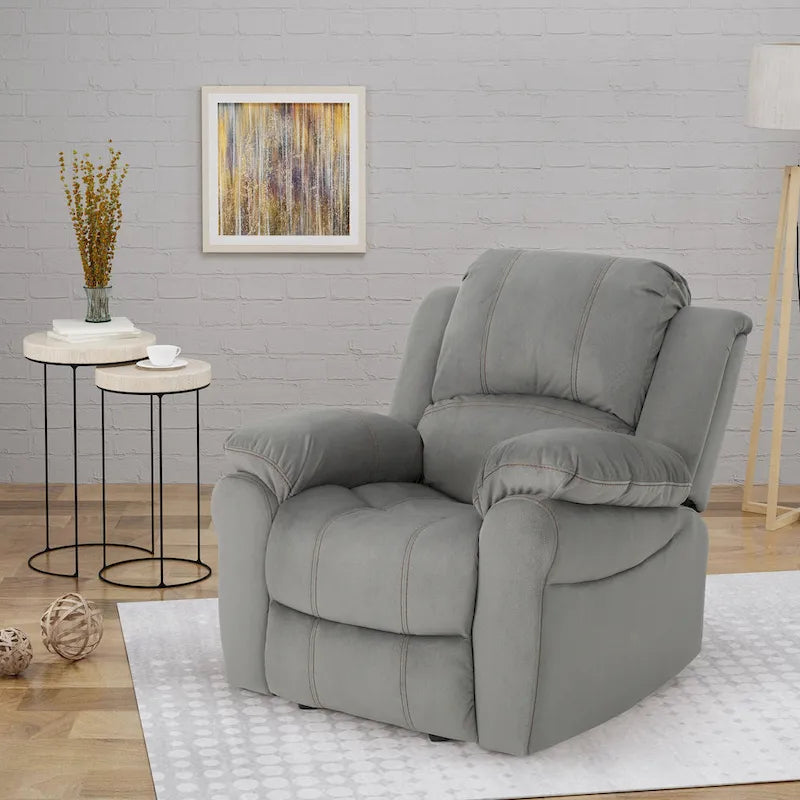 Manual Glider Recliner for Living Room & Bedroom, Grey
