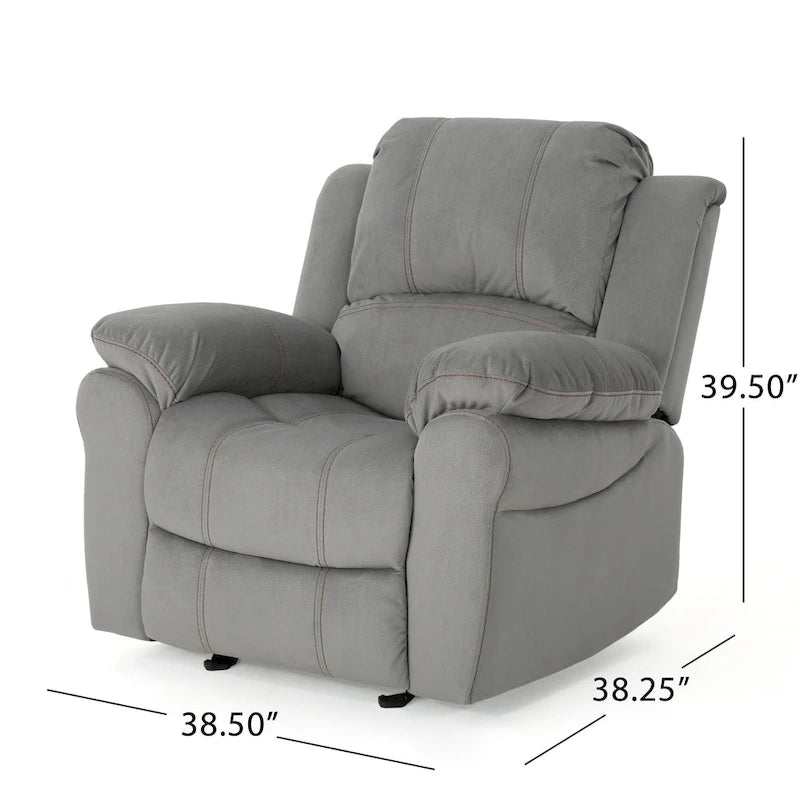 Manual Glider Recliner for Living Room & Bedroom, Grey