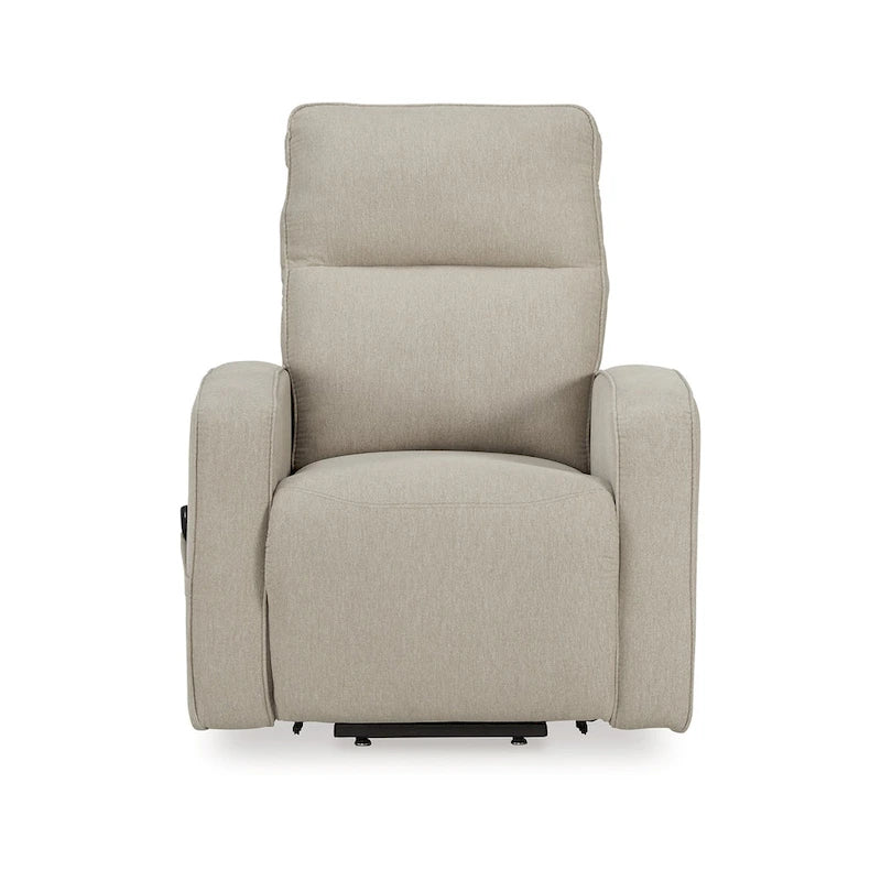 Power Lift Recliner Chair, Smoke Polyester, Heat & Massage