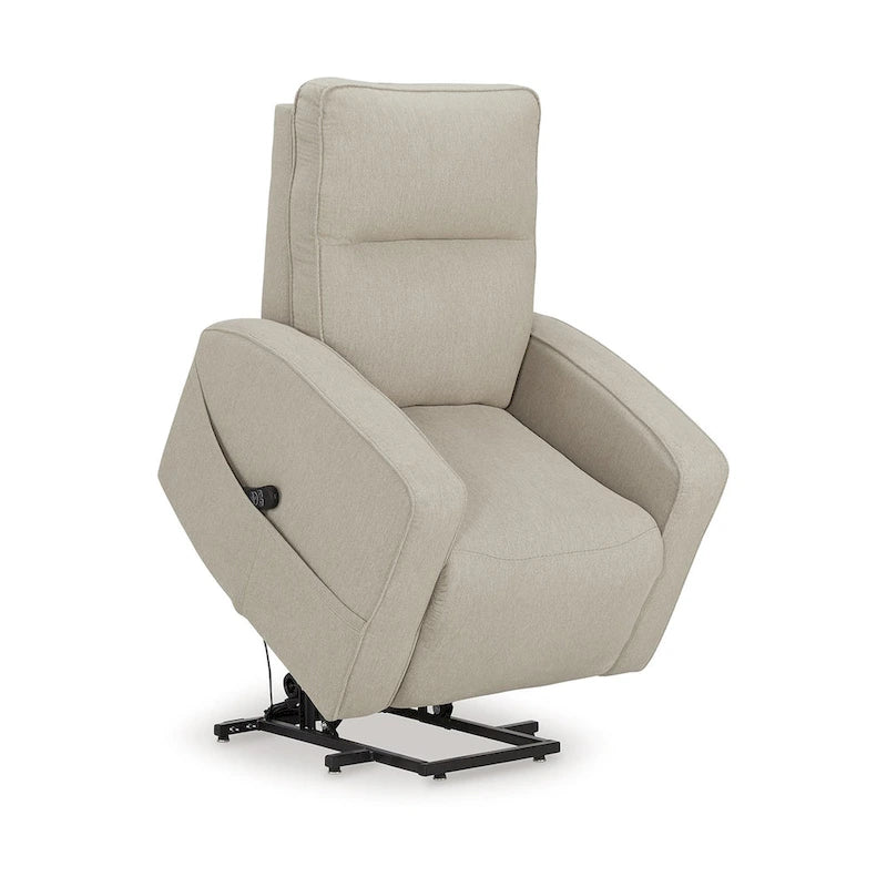 Power Lift Recliner Chair, Smoke Polyester, Heat & Massage