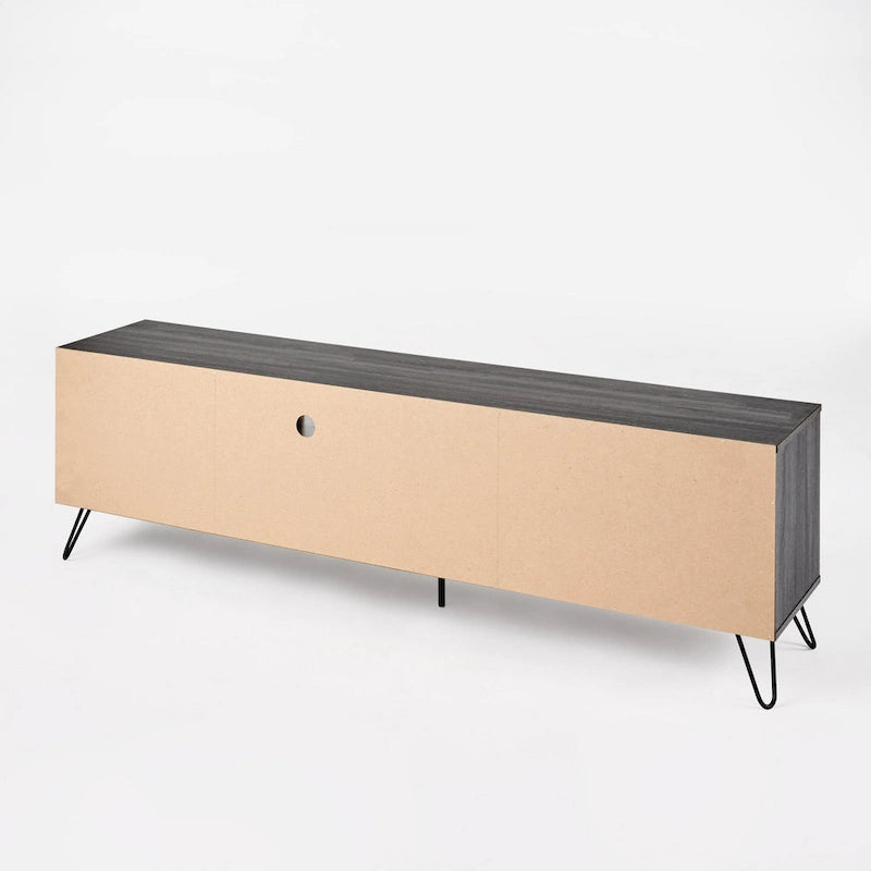 TV Media Entertainment Console Cabinet, 2 Shelves, Gray 71 Inch