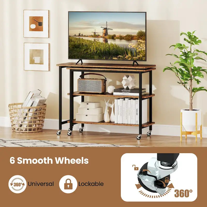 360° Rotating Sofa Side Table, Mobile L-Shaped Laptop Table