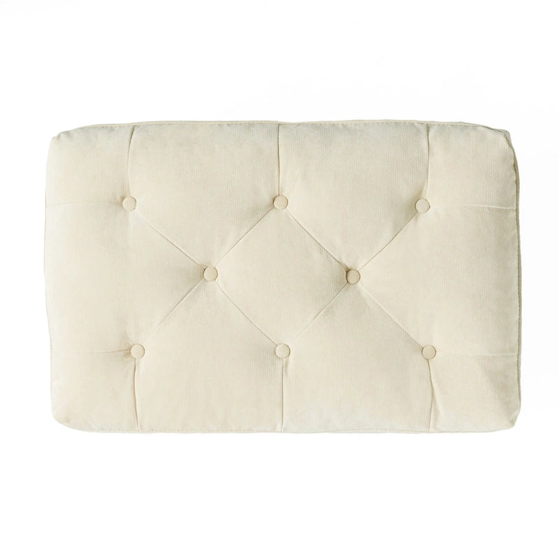 Modern Tufted Fabric Pillow Top Ottoman