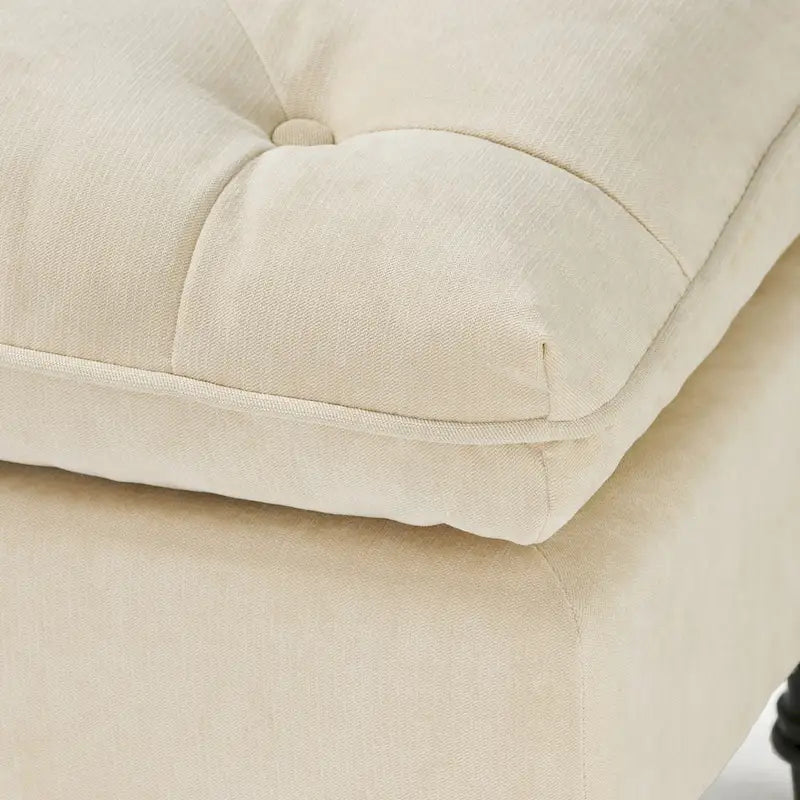 Modern Tufted Fabric Pillow Top Ottoman