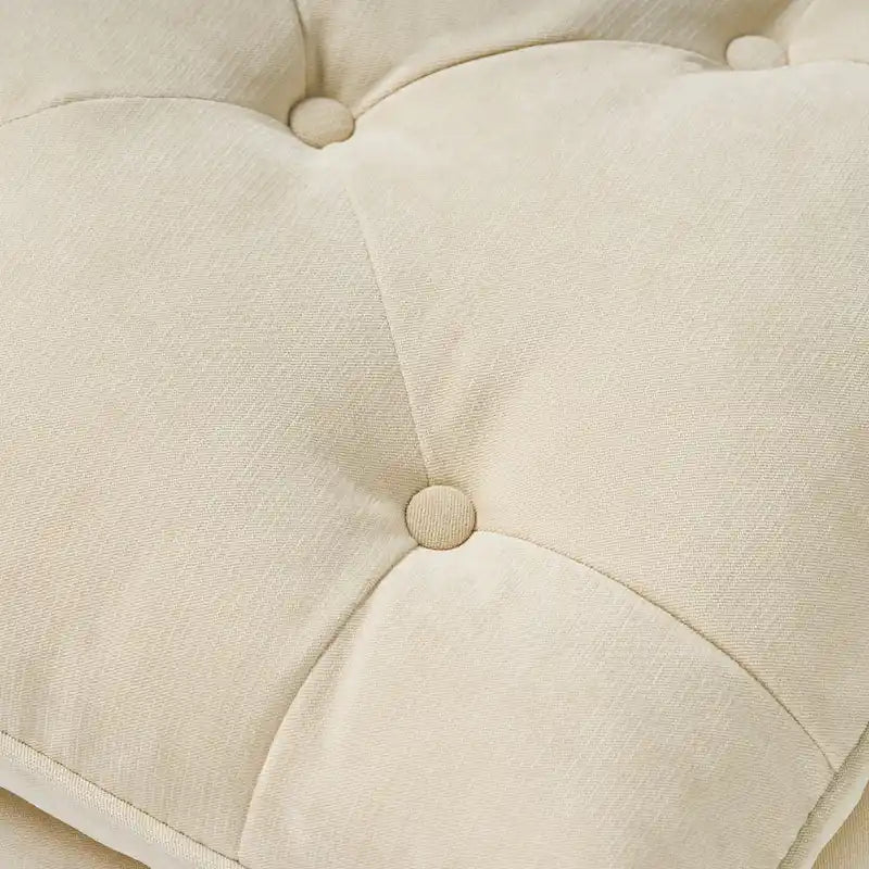 Modern Tufted Fabric Pillow Top Ottoman
