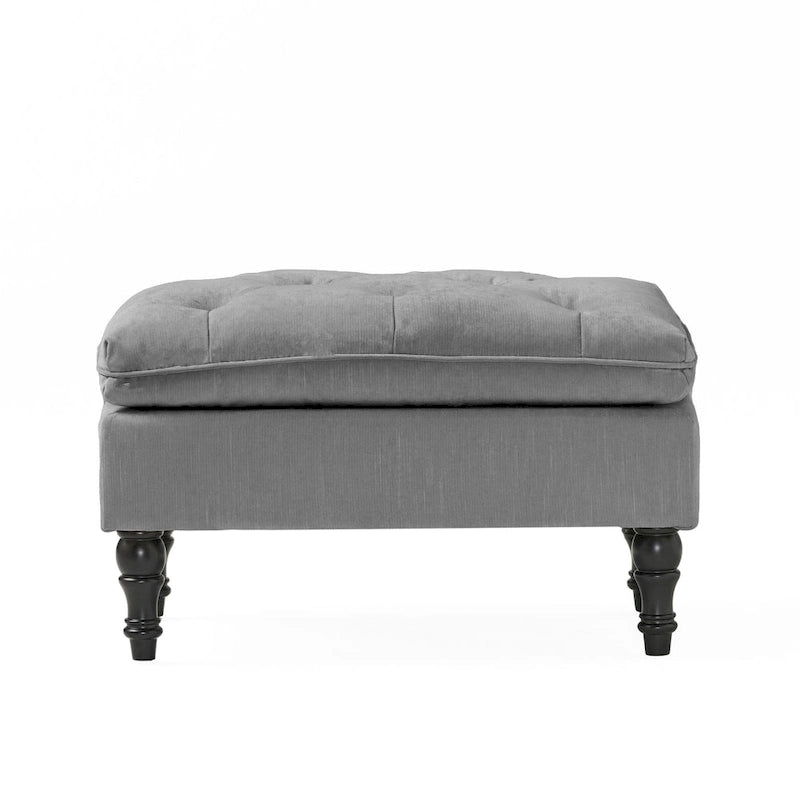 Modern Tufted Fabric Pillow Top Ottoman