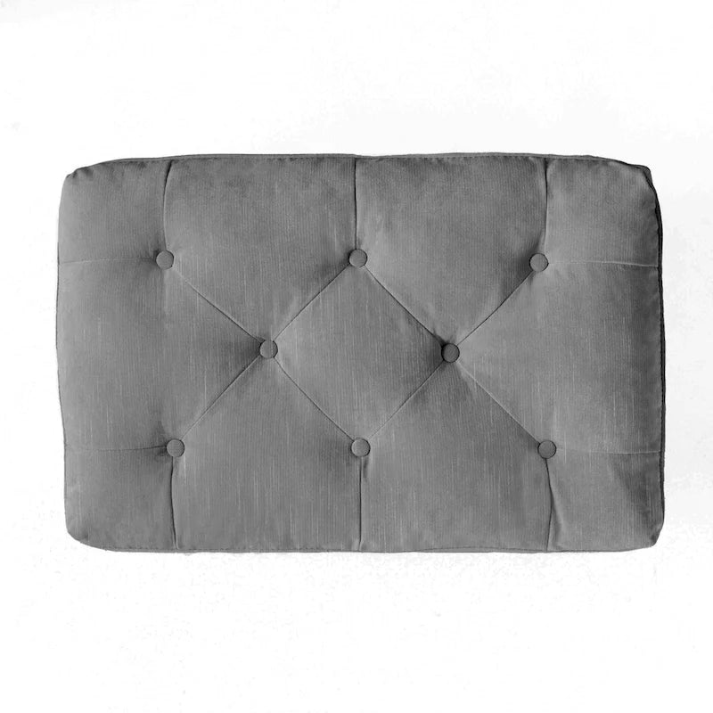 Modern Tufted Fabric Pillow Top Ottoman