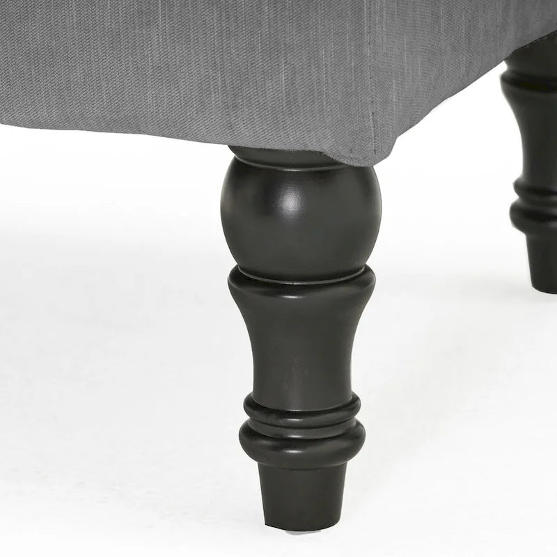 Modern Tufted Fabric Pillow Top Ottoman