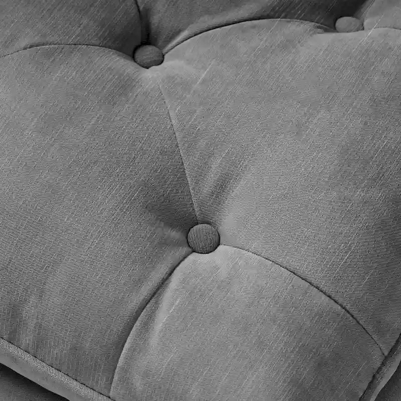 Modern Tufted Fabric Pillow Top Ottoman