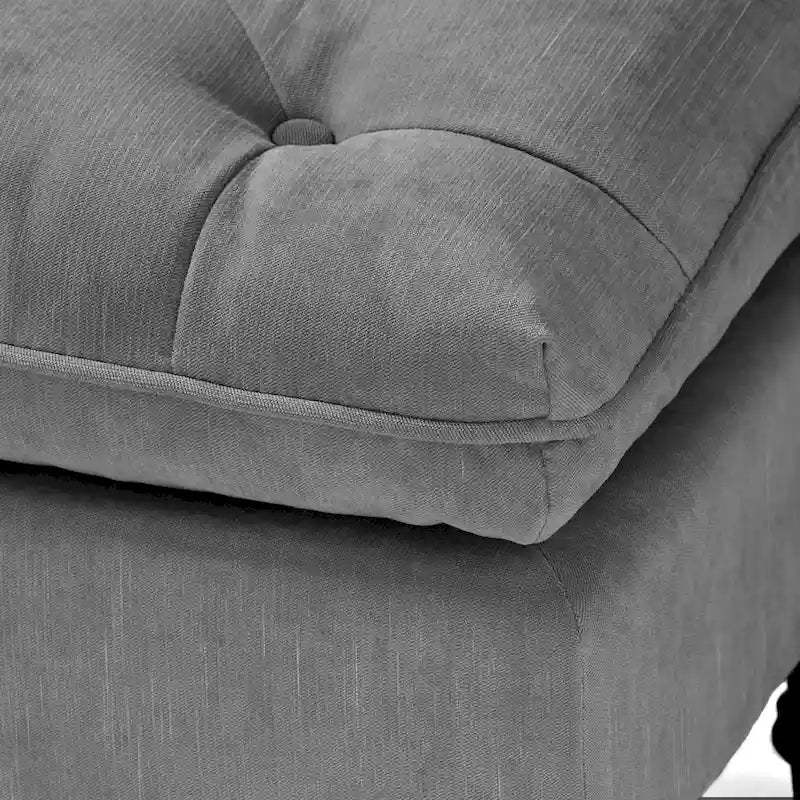Modern Tufted Fabric Pillow Top Ottoman