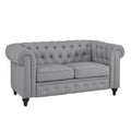 Chesterfield Loveseat - Mid-Century Modern, Button Tufted