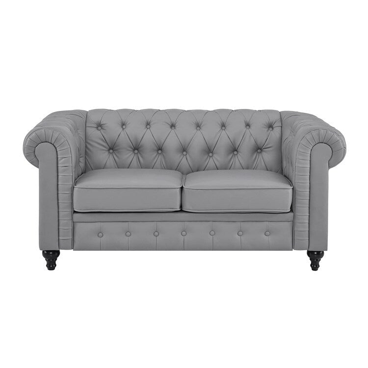 Chesterfield Loveseat - Mid-Century Modern, Button Tufted