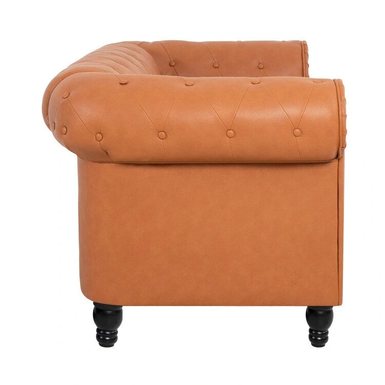 Chesterfield Loveseat - Mid-Century Modern, Button Tufted