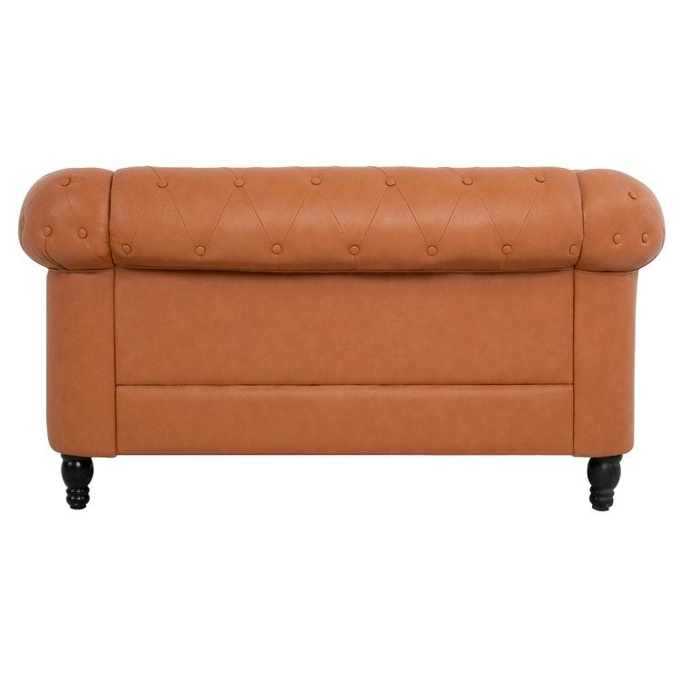 Chesterfield Loveseat - Mid-Century Modern, Button Tufted