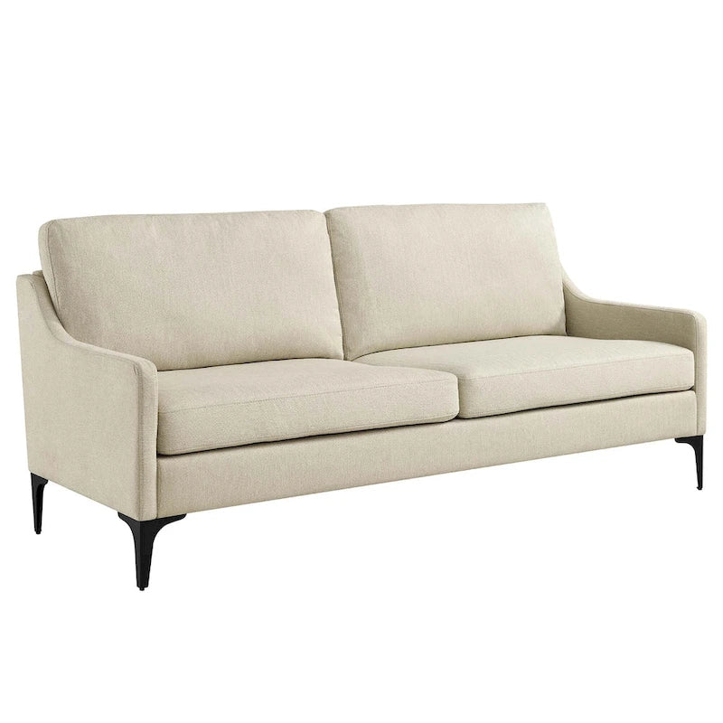 Mid-Century Modern Upholstered Fabric Sofa