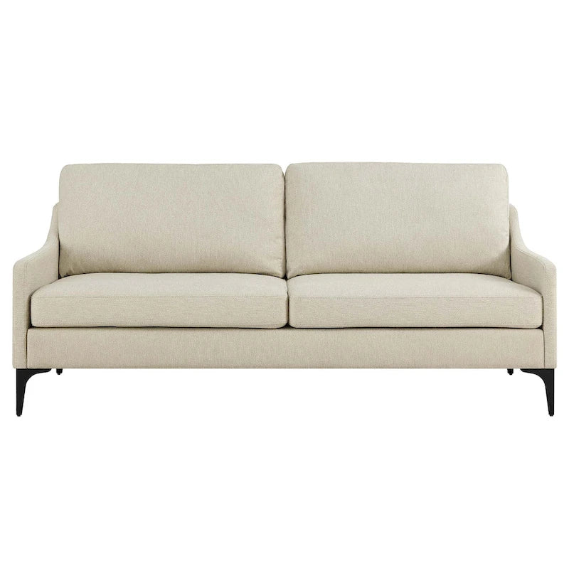 Mid-Century Modern Upholstered Fabric Sofa