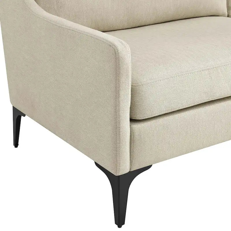 Mid-Century Modern Upholstered Fabric Sofa