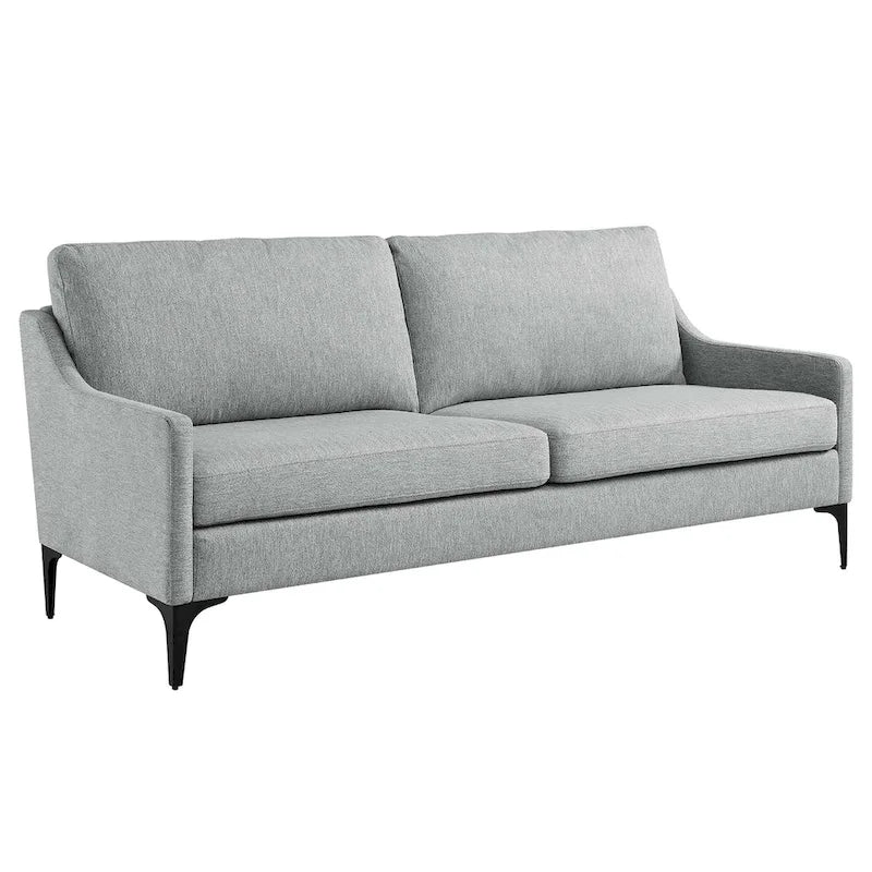 Mid-Century Modern Upholstered Fabric Sofa
