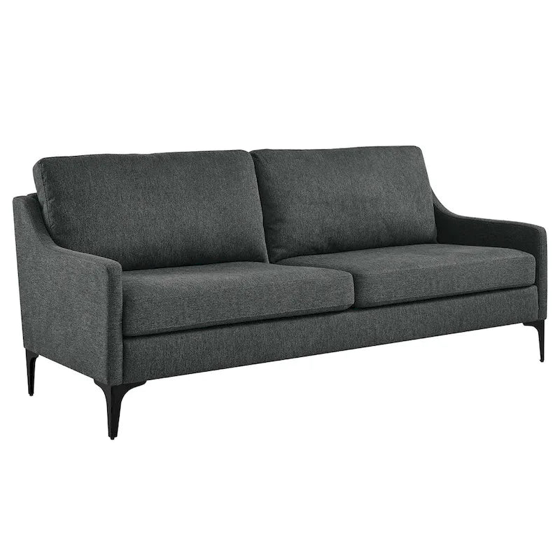Mid-Century Modern Upholstered Fabric Sofa