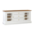 Traditional TV Console with Glass Doors & Adjustable Shelves