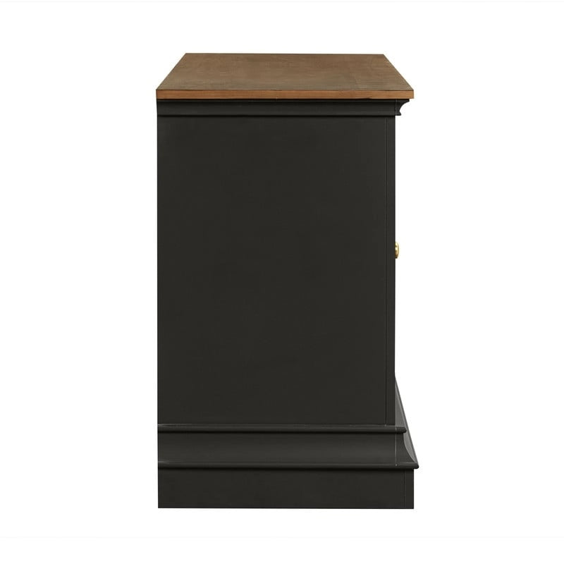 Traditional TV Console with Glass Doors & Adjustable Shelves