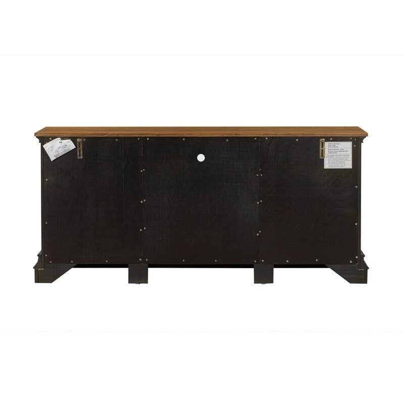 Traditional TV Console with Glass Doors & Adjustable Shelves