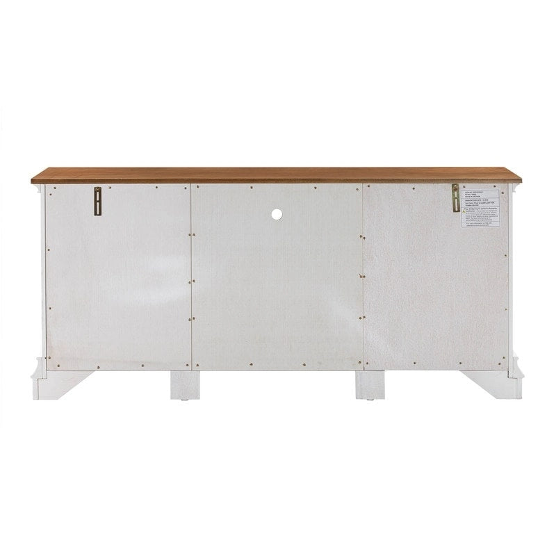 Traditional TV Console with Glass Doors & Adjustable Shelves