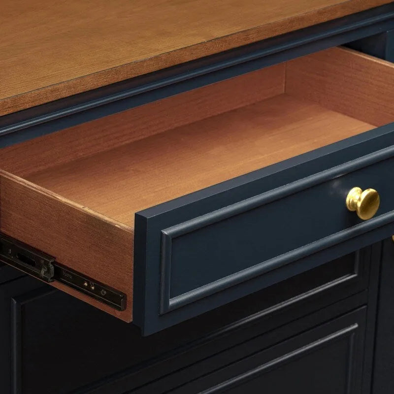 Traditional TV Console with Glass Doors & Adjustable Shelves