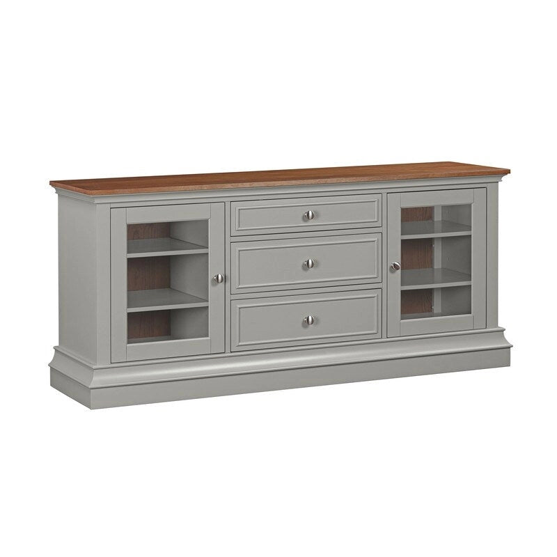 Traditional TV Console with Glass Doors & Adjustable Shelves