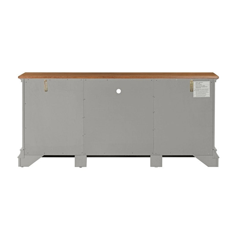Traditional TV Console with Glass Doors & Adjustable Shelves