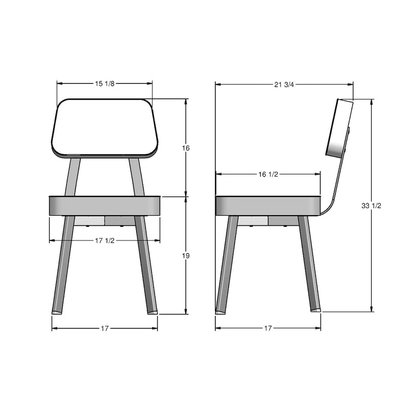 Upholstered Dining Chair with Metal Legs