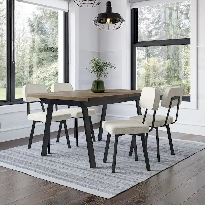 Upholstered Dining Chair with Metal Legs