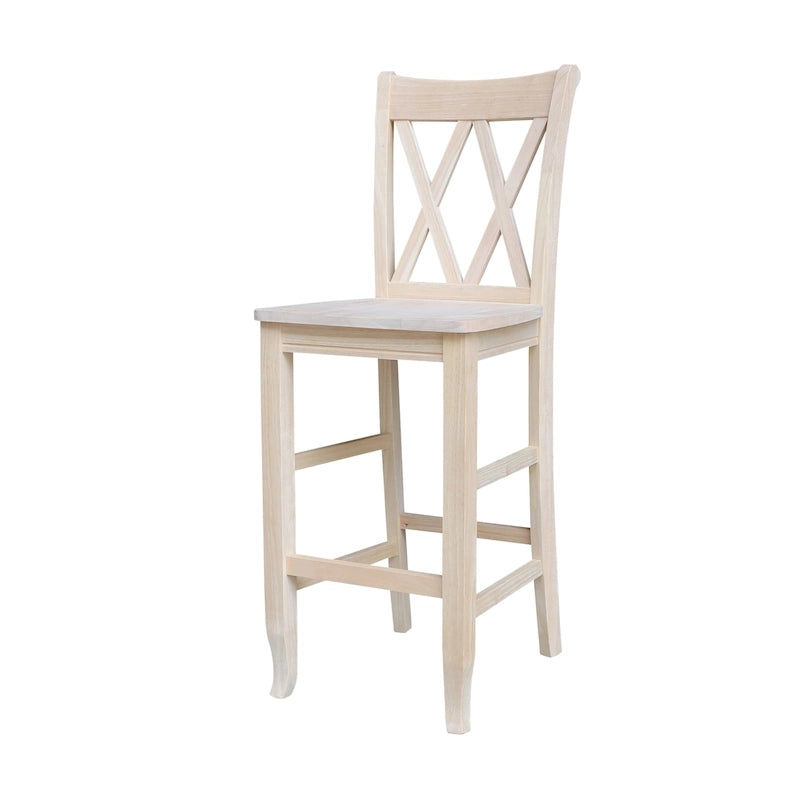Unfinished Double X-back Stool