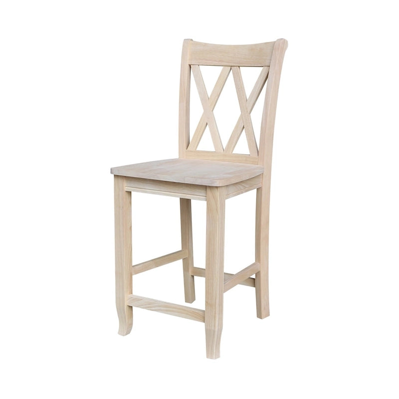 Unfinished Double X-back Stool