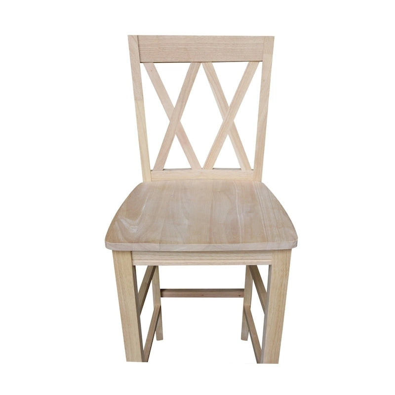 Unfinished Double X-back Stool