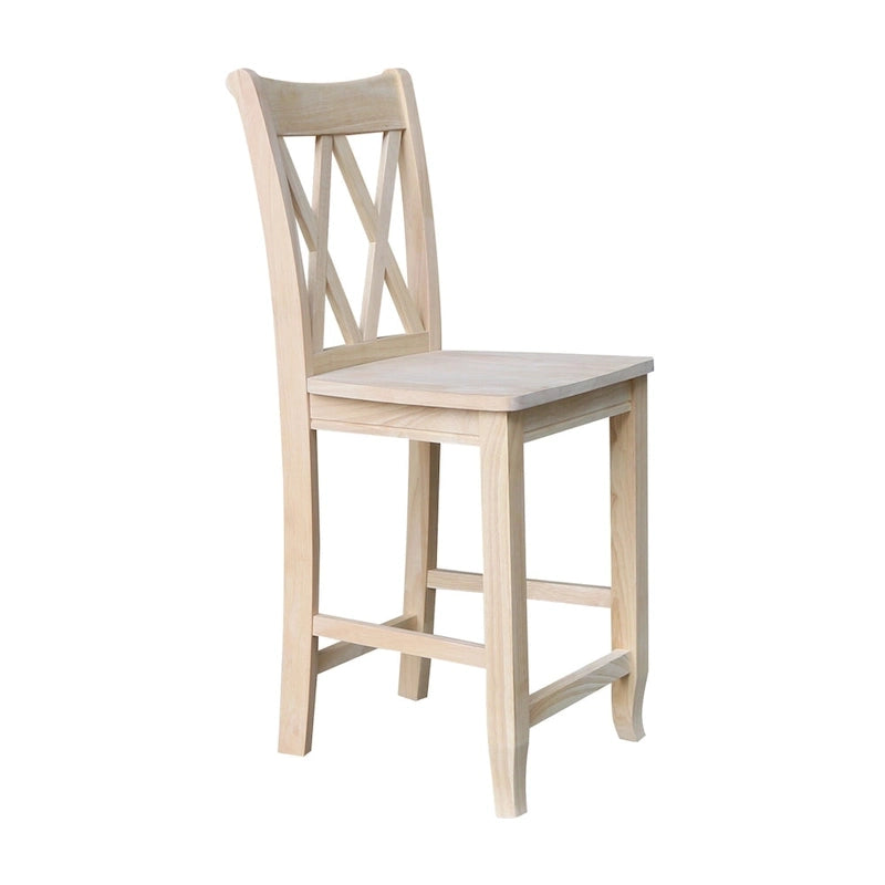 Unfinished Double X-back Stool