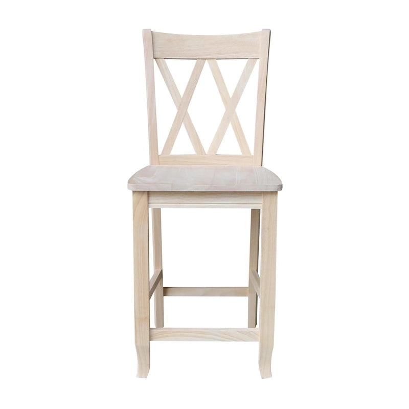 Unfinished Double X-back Stool