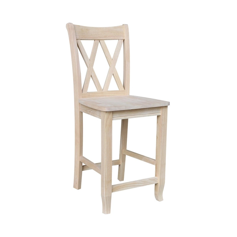 Unfinished Double X-back Stool