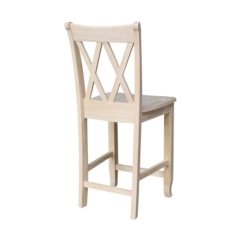 Unfinished Double X-back Stool