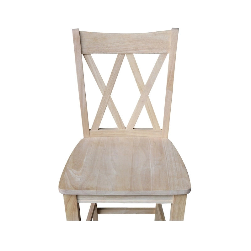 Unfinished Double X-back Stool