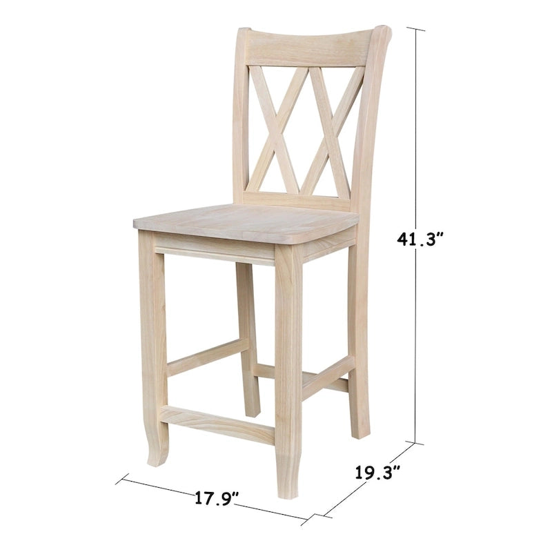 Unfinished Double X-back Stool