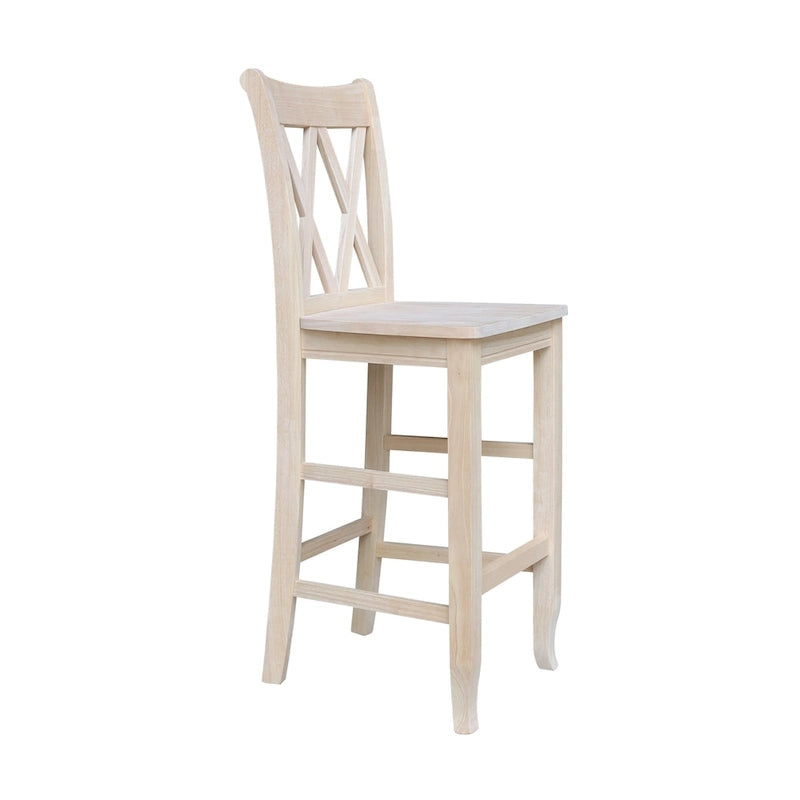 Unfinished Double X-back Stool