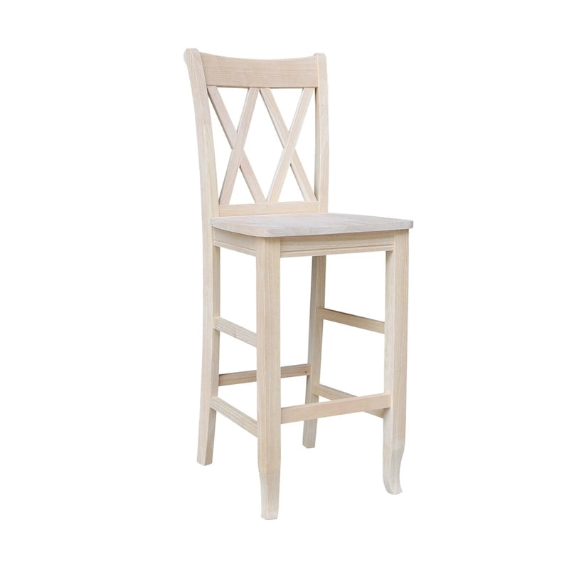 Unfinished Double X-back Stool