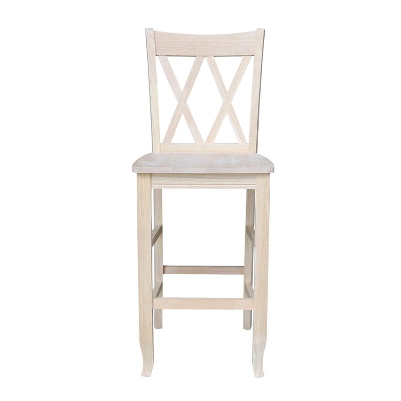 Unfinished Double X-back Stool