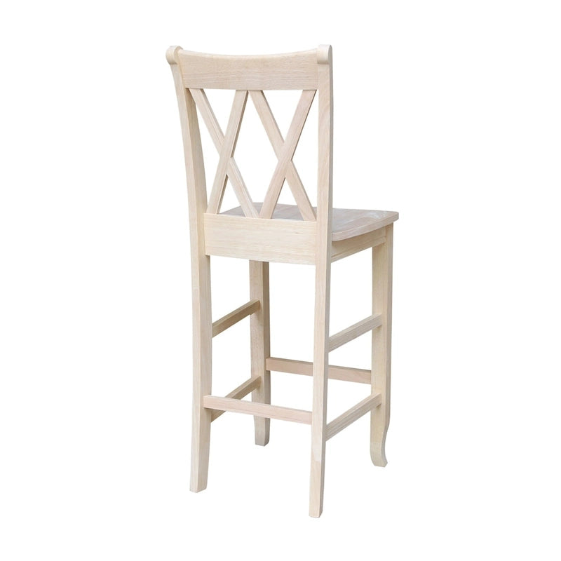 Unfinished Double X-back Stool