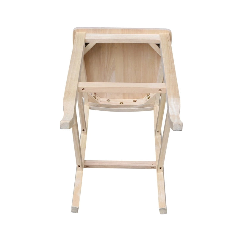 Unfinished Double X-back Stool